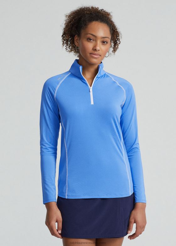 albastru florida/albastru regal femei Ralph Lauren pulover din jerseu cu fermoar sfert 046883701