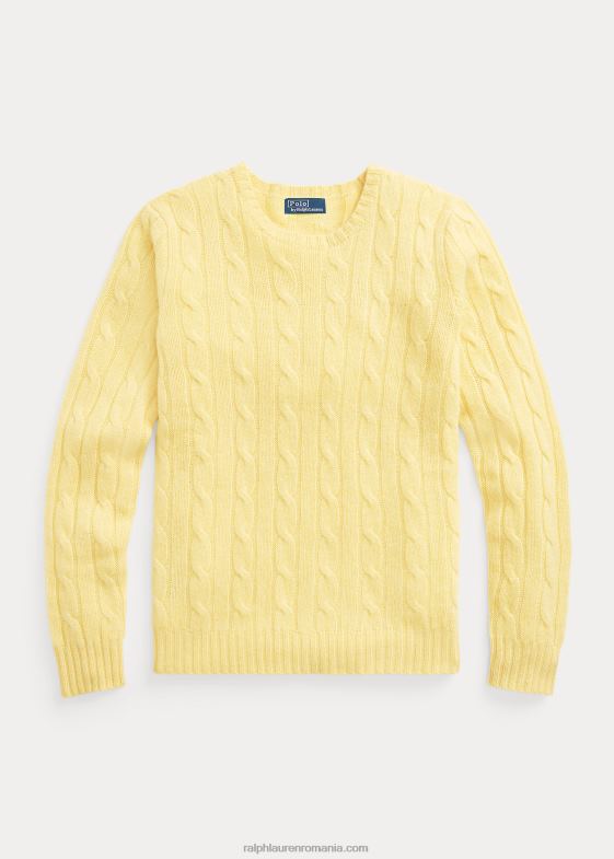 cad galben femei Ralph Lauren pulover din cașmir din tricot cablu 046889116