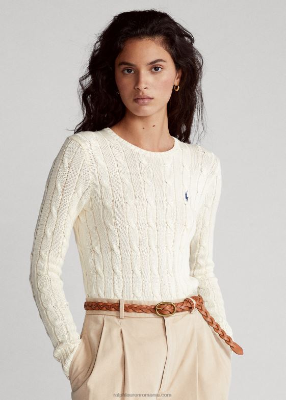 cremă femei Ralph Lauren pulover slim din tricot cablu 046883360