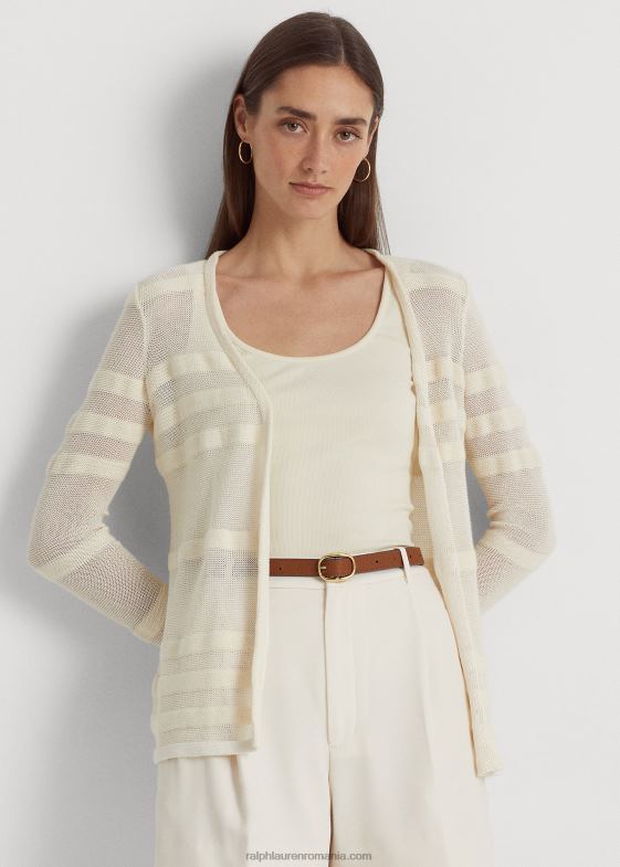 crema de mascarpone femei Ralph Lauren cardigan din tricot în dungi 046884442
