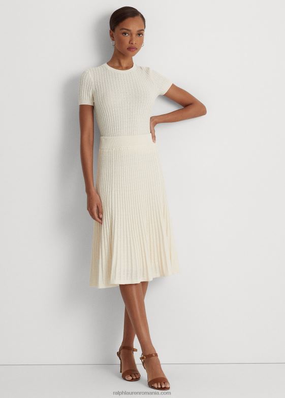 crema de mascarpone femei Ralph Lauren pulover cu maneca scurta in bumbac 046883948