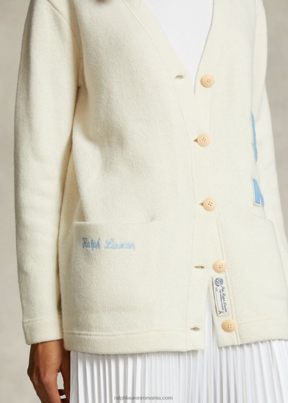 crema de pergament femei Ralph Lauren cardiganul cu decolteu în V din colecția Spelman 046883318