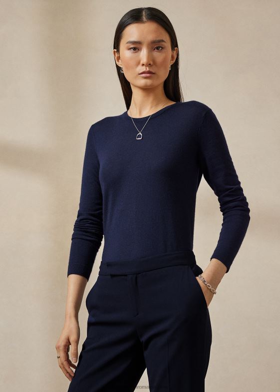 lux bleumarin femei Ralph Lauren pulover de cașmir cu decolteu 046883447