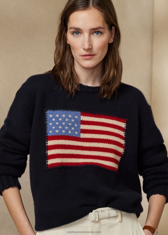 miezul nopții cu steag femei Ralph Lauren pulover din cașmir cu decolteu 046883451