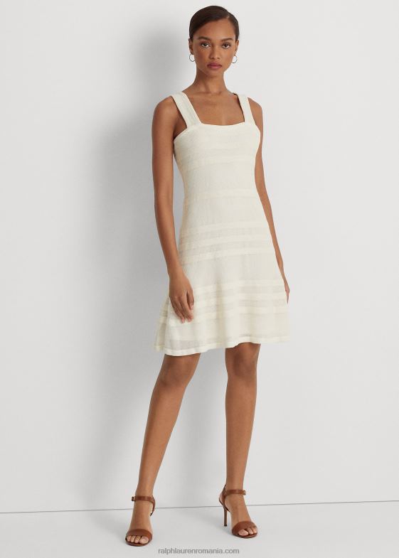 crema de mascarpone femei Ralph Lauren rochie fără mâneci din tricot în dungi 046884086