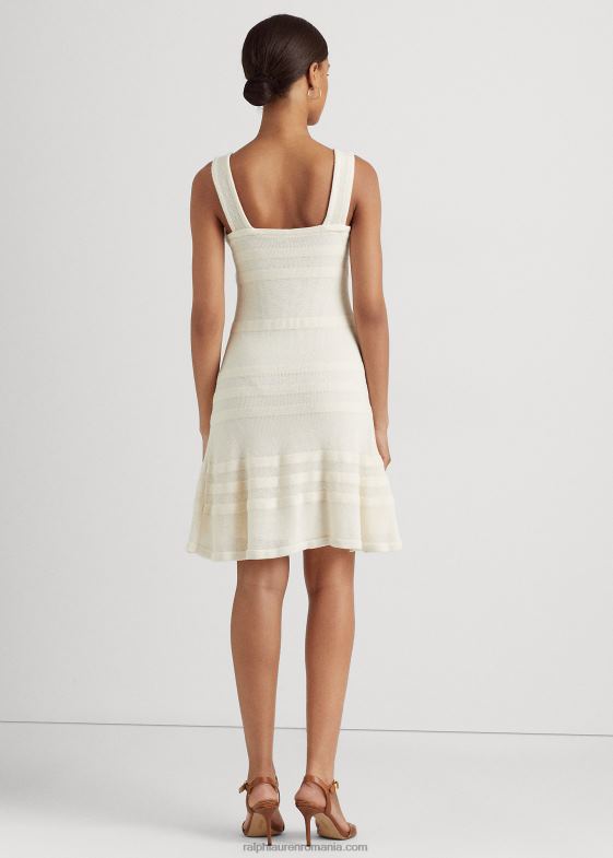 crema de mascarpone femei Ralph Lauren rochie fără mâneci din tricot în dungi 046884086