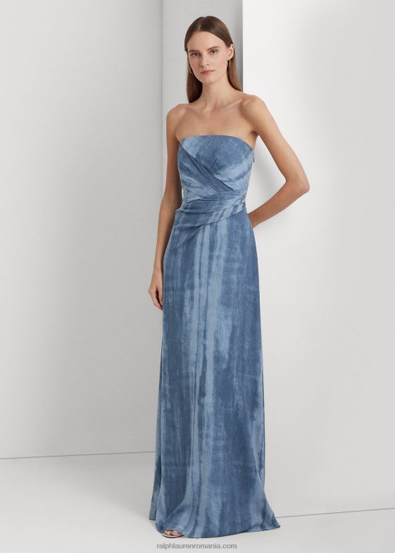 femei Ralph Lauren rochie fără bretele georgette cu imprimeu tie-dye 046884117