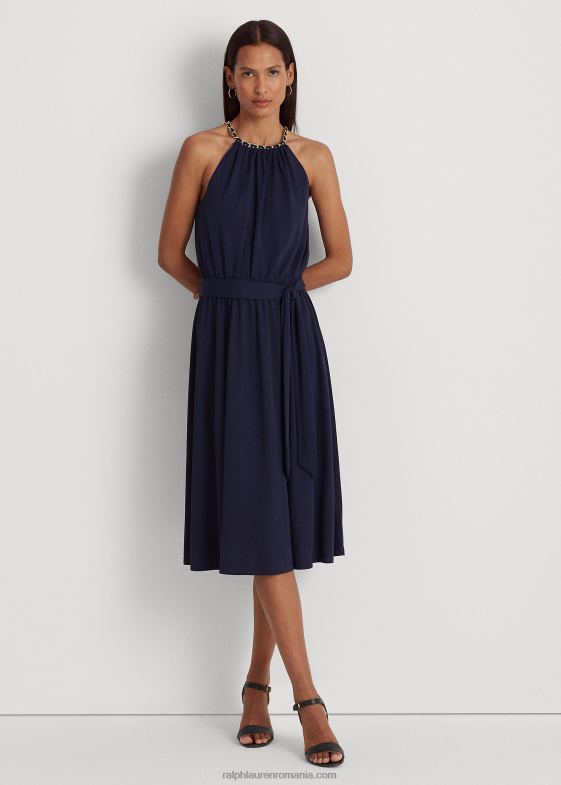 marina rafinată femei Ralph Lauren rochie cu curele din jerseu stretch 046884004