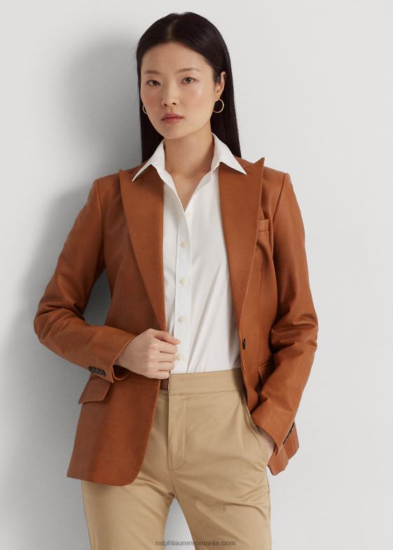 cuoio femei Ralph Lauren blazer din piele de miel 046883820