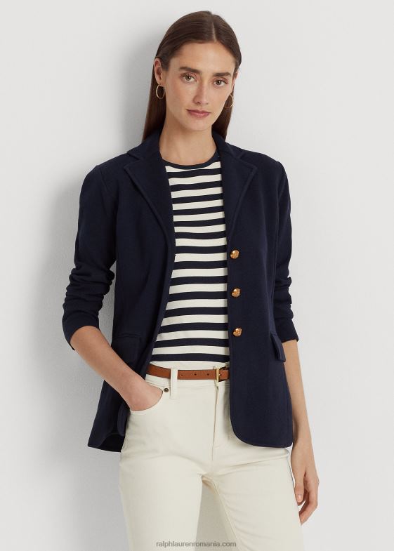 marina femei Ralph Lauren blazer din bumbac pieptănat 046884275