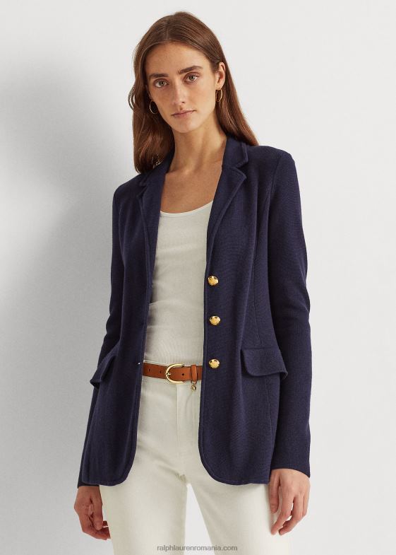 marina femei Ralph Lauren blazer din bumbac pieptănat 046884490