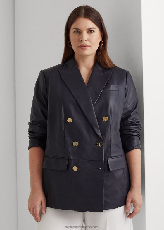 marina femei Ralph Lauren blazer din piele nappa 046884799