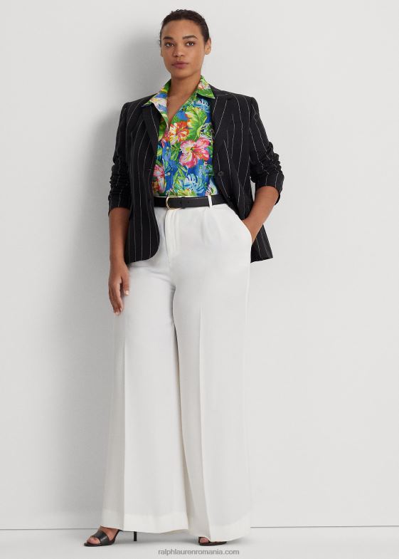 negru/crem femei Ralph Lauren blazer din in dungi 046884559