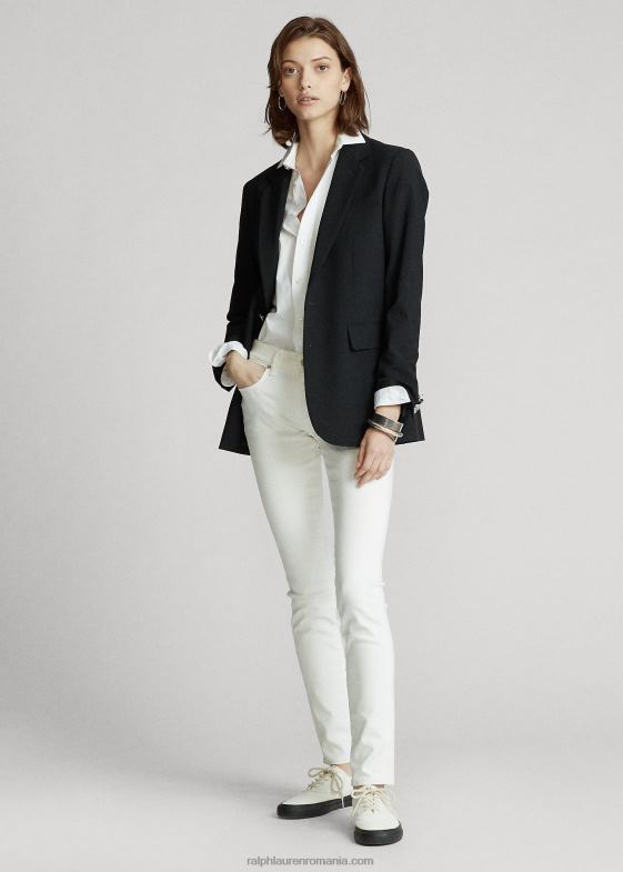 negru femei Ralph Lauren blazer din amestec de lână 046884757