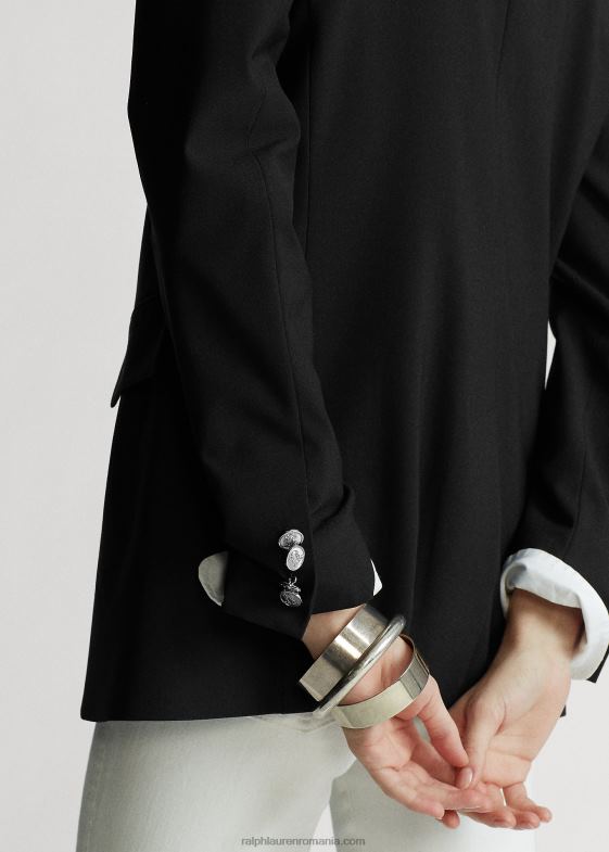 negru femei Ralph Lauren blazer din amestec de lână 046884757