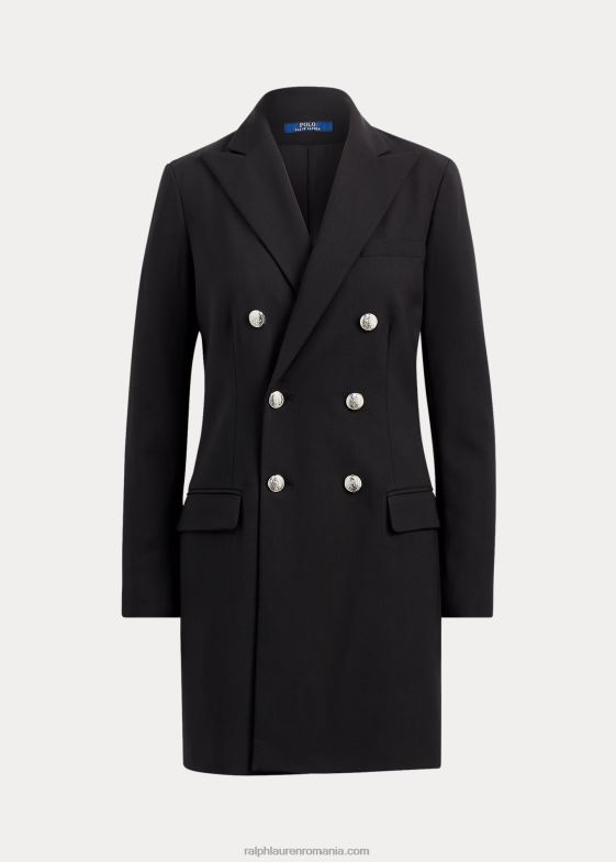 negru femei Ralph Lauren blazer din lână în două piept 046884760