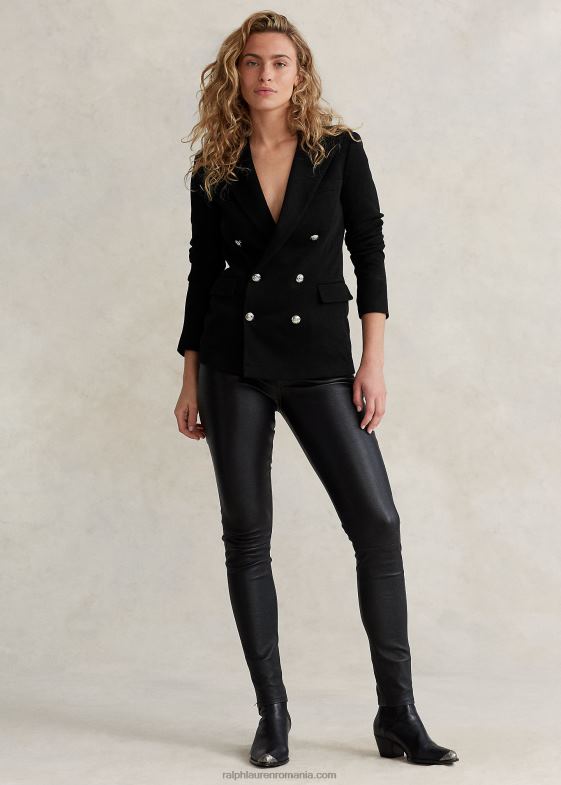 negru femei Ralph Lauren blazer tricot la două piept 046889198
