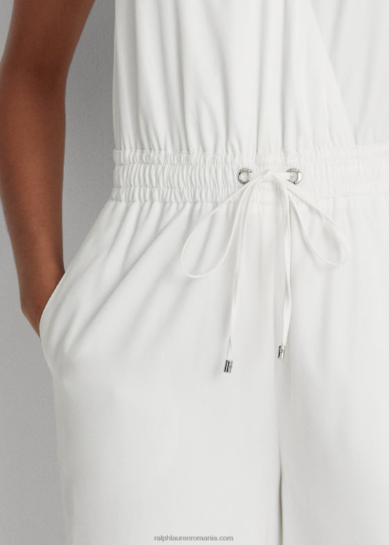 alb femei Ralph Lauren salopetă din twill fără mâneci 046884338