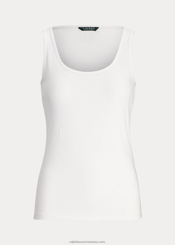 alb femei Ralph Lauren maiou din amestec de bumbac 046883824