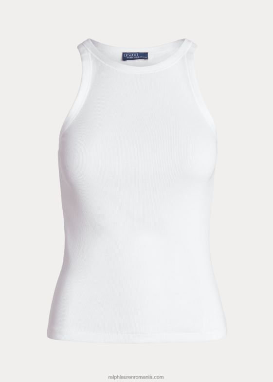 alb femei Ralph Lauren maiou din bumbac cu nervuri 046882869