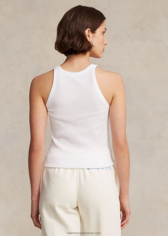 alb femei Ralph Lauren maiou din bumbac cu nervuri 046882869