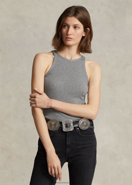 erica verde molid femei Ralph Lauren maiou din bumbac cu nervuri 046882872