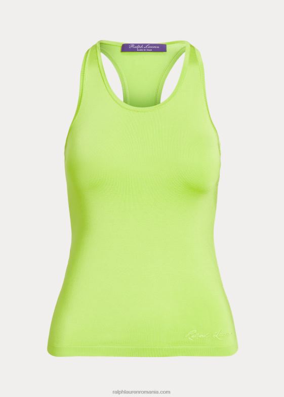 lămâie femei Ralph Lauren maiou din mătase elastică cu spatele cros 046889372