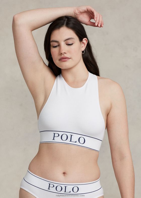 nor alb femei Ralph Lauren Tanc cu gât bijuterie tăiat fără cusături 046883367