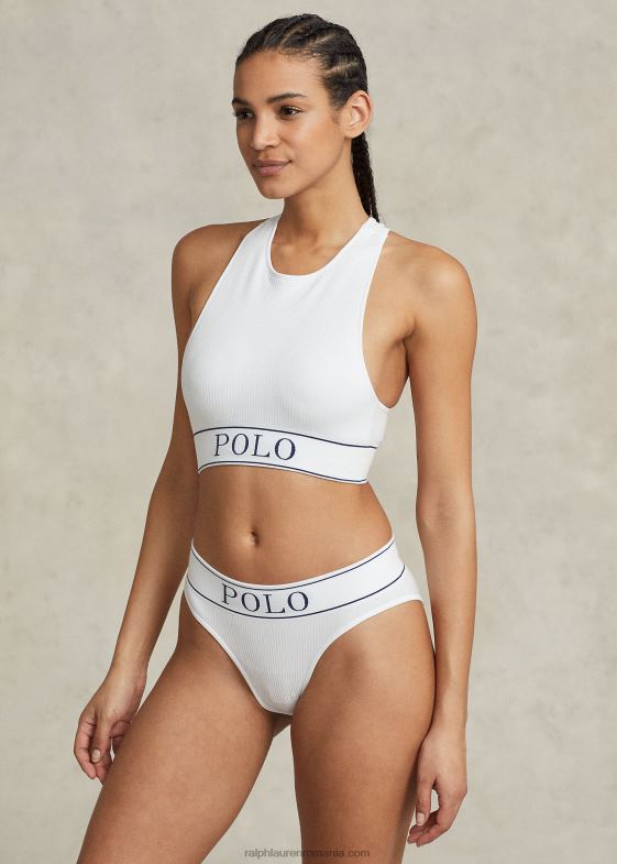 nor alb femei Ralph Lauren Tanc cu gât bijuterie tăiat fără cusături 046883367