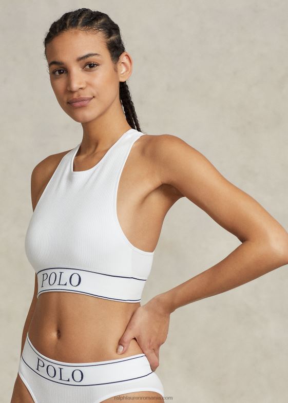 nor alb femei Ralph Lauren Tanc cu gât bijuterie tăiat fără cusături 046883367