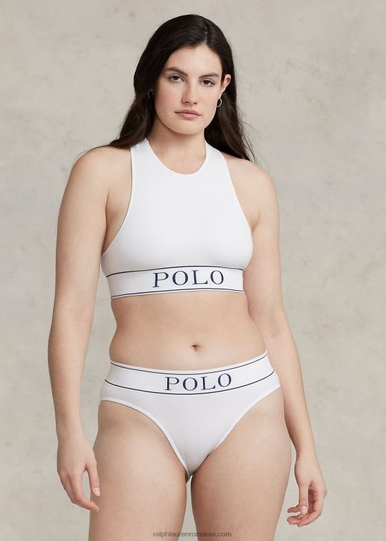 nor alb femei Ralph Lauren Tanc cu gât bijuterie tăiat fără cusături 046883367