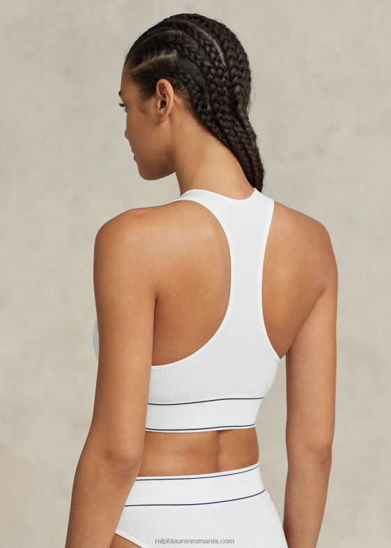nor alb femei Ralph Lauren Tanc cu gât bijuterie tăiat fără cusături 046883367