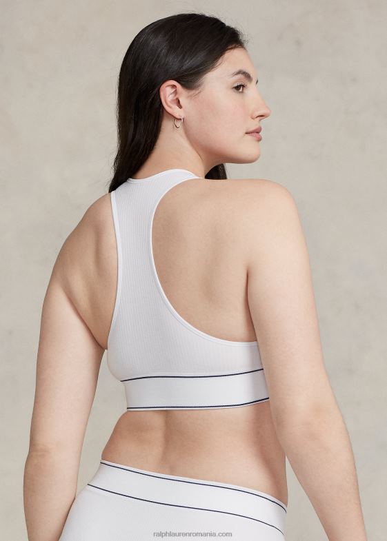 nor alb femei Ralph Lauren Tanc cu gât bijuterie tăiat fără cusături 046883367