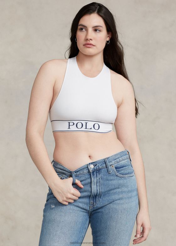 nor alb femei Ralph Lauren Tanc cu gât bijuterie tăiat fără cusături 046883367