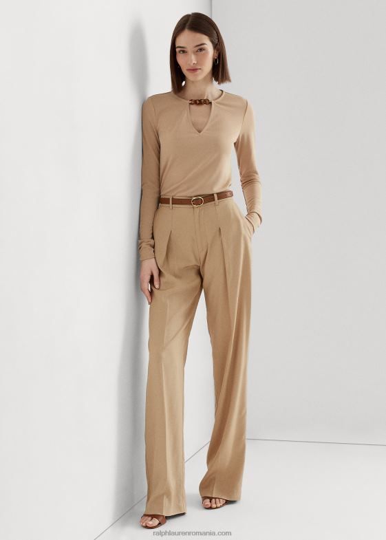 bronz de mesteacăn femei Ralph Lauren top din jerseu elastic cu garnitură în lanț 046884304