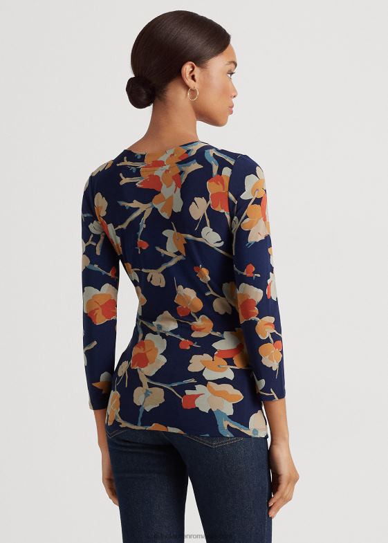 multi albastru femei Ralph Lauren top din jerse elastic elastic 046889162