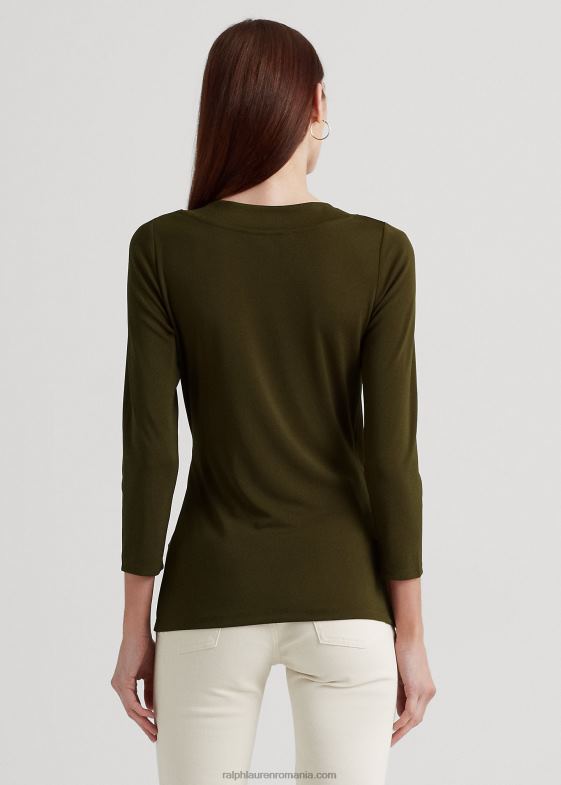 verde botanic femei Ralph Lauren top din jerseu elastic 046884280