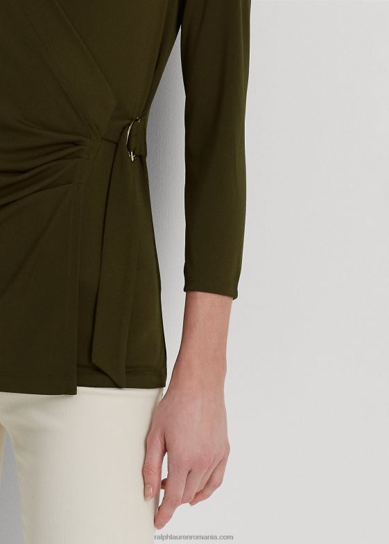 verde botanic femei Ralph Lauren top din jerseu elastic 046884280