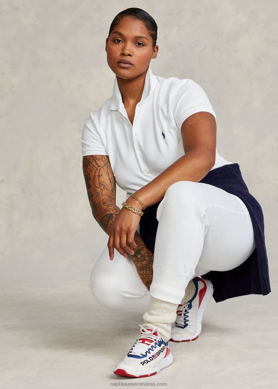 alb femei Ralph Lauren Tricou polo stretch slim fit 046883271