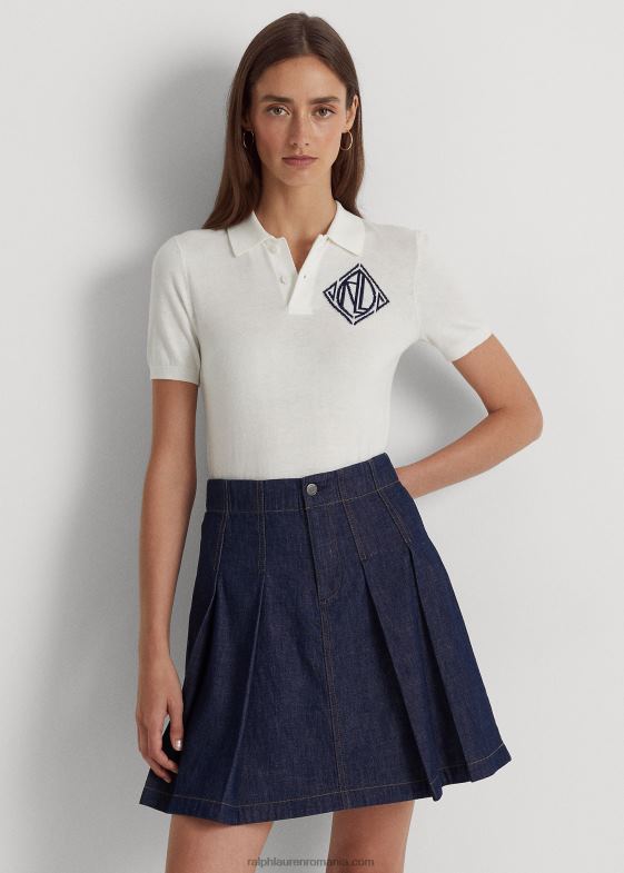 alb femei Ralph Lauren tricou polo din tricou 046884884