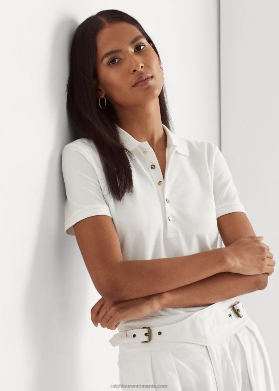 alb femei Ralph Lauren tricou polo piqué 046884015