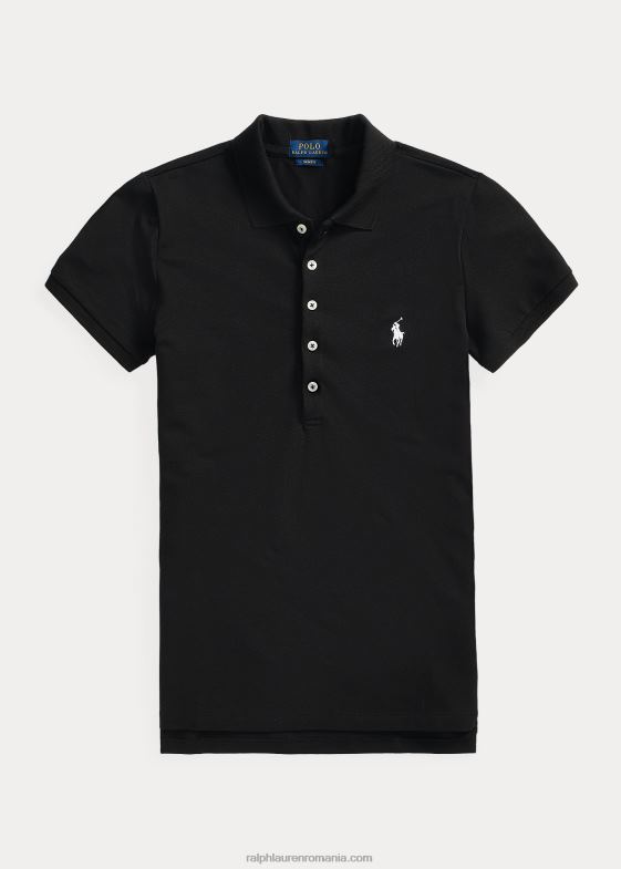 alb negru femei Ralph Lauren Tricou polo stretch slim fit 046883273