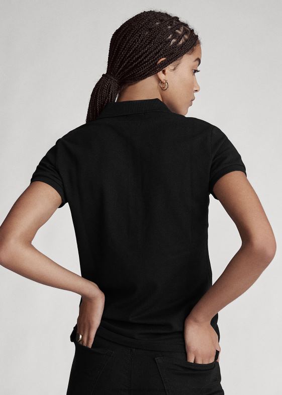 alb negru femei Ralph Lauren Tricou polo stretch slim fit 046883273