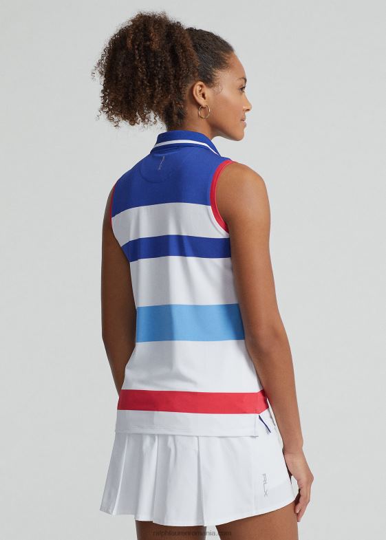 alb pur/albastru regal femei Ralph Lauren tricou polo fără mâneci croit 046883703
