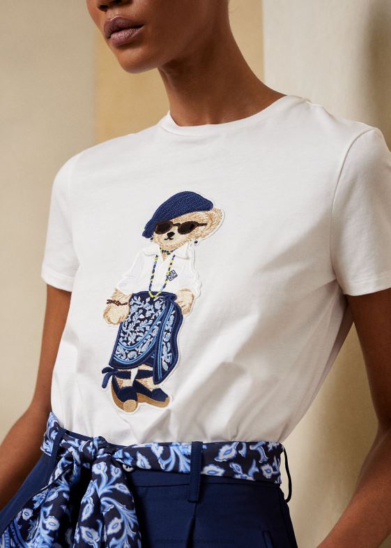 alb femei Ralph Lauren tricou din bumbac sarong polo 046889323