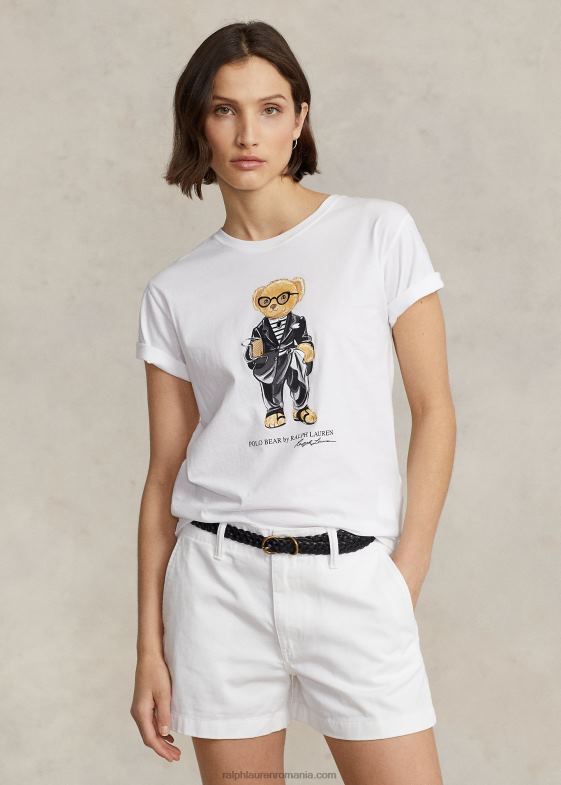 alb femei Ralph Lauren tricou din tricou urs polo 046882939