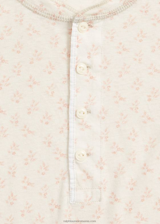 alb/rosu femei Ralph Lauren henley din jerseu floral de in-bumbac 046883646