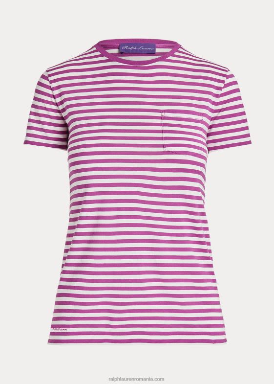 boabe strălucitoare/alb aproape femei Ralph Lauren tricou cu buzunar în dungi 046889130