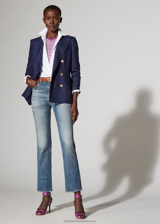 boabe strălucitoare/alb aproape femei Ralph Lauren tricou cu buzunar în dungi 046889130