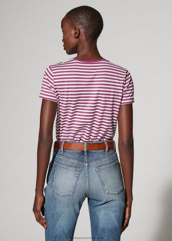 boabe strălucitoare/alb aproape femei Ralph Lauren tricou cu buzunar în dungi 046889130